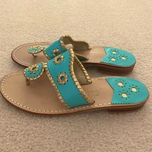 Jack Rogers Sandals Turquoise/Gold